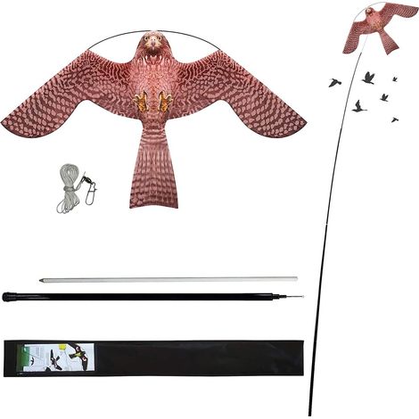 Cerf-Volant Anti-Oiseaux - Protection de la Ferme - avec Manche télescopique de 4 m (1/5)