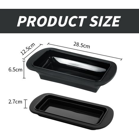 Moule Cake Moule a Cake Silicone Moule à Pain Pliable En Silicones Moule à Toast En Silicone Antiadhésif Plateau Adapté à La Fabrication De Gâteaux Et De Pains à La Banane 27.812.46.5cm (Noir) (1/4)