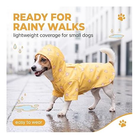 Impermeable Chien Petit Chien jaune manteau chien Manteau de Pluie pour Chien Veste de Pluie pour Chiens Taille XL (1/4)