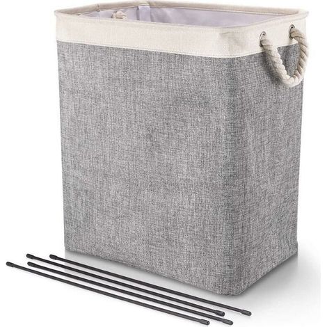 Cesto de ropa plegable, cesto para ropa sucia, cesta de ropa con asas, cesta para ropa sucia, bolsa de almacenamiento de ropa, cuarto de lavado/dormitorio, gris (1/5)