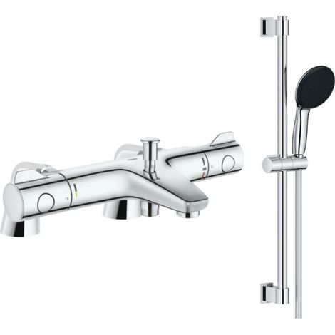 Grifo de baño termostático GROHE Grohtherm 800 con conjunto de ducha de 2 chorros y columnas (1/5)