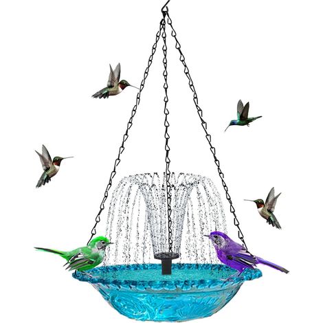 Bain pour Oiseaux Bol pour Animaux avec Pompe Solaire Bassin à Oiseaux pour Jardin Pour balcon terrasse cour jardin clôture jardinage extérieur (1/5)