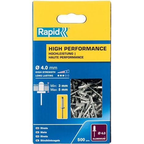 High-Performance Aluminum Rivet Box with 500 Rivets (Ø4x8mm) – Versatile Closure, Rapid Model 5001432