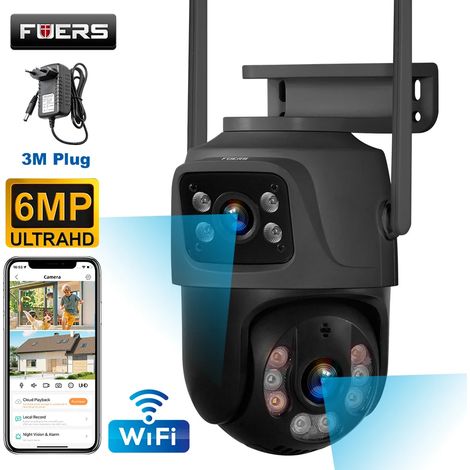 Caméra IP extérieure sans fil WiFi à double objectif 6MP, caméra de sécurité domestique pour la vidéosurveillance (1/5)