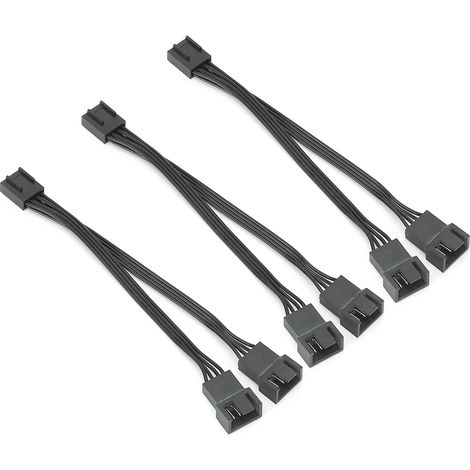 Lot de 3 câbles adaptateurs en Y gainés 4 broches (1 vers 2) pour alimentation de ventilateur de boîtier d'ordinateur (1/5)
