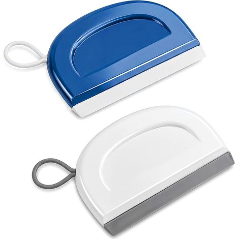Lot de 2 Raclette à Verre Professionnel, Raclette de Douche Silicone pour Vitre et Nettoyage, Raclette Cuisine Matériau TPR et PP, Nettoyage sans Traces Design Ergonomique (1/5)