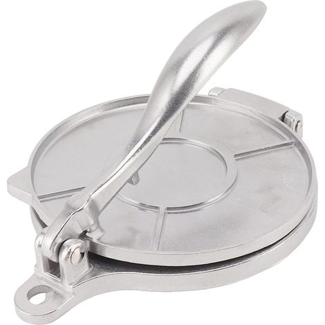 Tortillapresse – 1 Stück – Aluminiumlegierung – Tortillaherstellung – Für den privaten und professionellen Gebrauch – 16 cm, Silber (1/5)