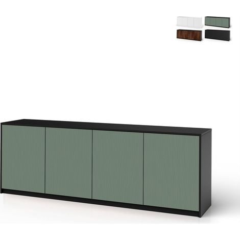 Credenza mobile buffet cucina 4 ante cannettate 238x50x83cm Budapest BF - Verde (1/5)