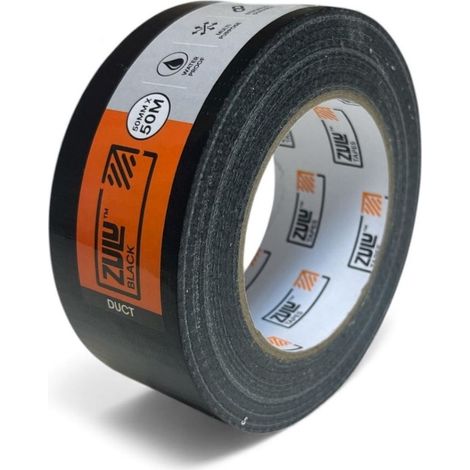 Zulu Premium Universal Black Duct Tape 50mm x 50m, 1 Pack