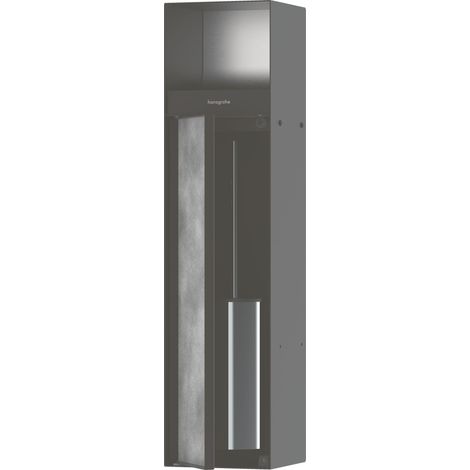 Support pour brosse de toilette XtraStoris Roc EB avec porte-papier et tapis de porte en noir mat (1/5)