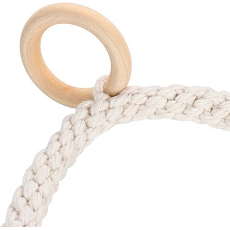 Support suspendu pour plante avec pompons, en tissu tissé, support décoratif pour plante (1/5)