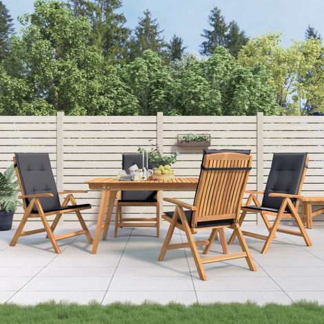 Gartenstühle mit Kissen 4 Stk. Massivholz Teak (1/5)
