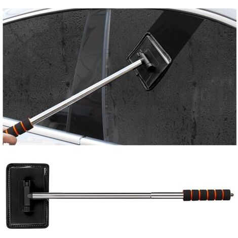 BUNTHAUS Brosse de lavage de voiture extensible en alliage d'aluminium, microfibre multifonctionnelle absorbante, brosse rotative réglable à 180 degrés, poignée télescopique, raclette de pare-brise de (1/5)
