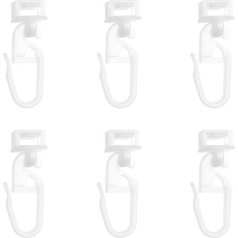 40 ganci per tende in plastica bianca da 34 mm, compatibili con binari per tende Swift per camper, roulotte e caravan. (1/5)