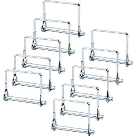 Goupille Verrouillage Carrée, 10 Pièces Goupille Verrouillage L'arbre, Goupille Verrouillage 1/4", Goupille D'attelage, pour Remorquage de Remorque de Jardin Pelouse de Ferme (Argent) (1/5)
