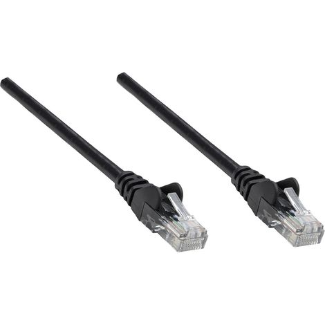 Intellinet 338387 RJ45 Netzwerkkabel, Patchkabel CAT 5e U/UTP 1.50 m Schwarz  1 St.