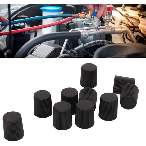 50-teiliges Set zur Abdichtung von Staubleckventilen für Niederdruck-Klimaanlagen-Injektoren im Automobilbereich, passend für die meisten Fahrzeuge mit M8x1-Gewinde, schwarze Niederdruckkappe (Teilenu (1/5)