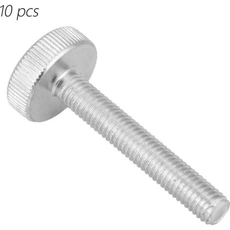 Vis à tête moletée avec carbone zingué - M8 x 50 mm selon - Vis de portail - Lot de 10 (1/4)