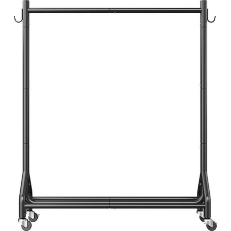 Mophorn Appendiabiti con Rotelle, Struttura in Acciaio al Carbonio, Capacità di Carico 90 kg, con Asta e Ganci Laterali, Perfetto per Camera da Letto, Lavanderia e Soggiorno