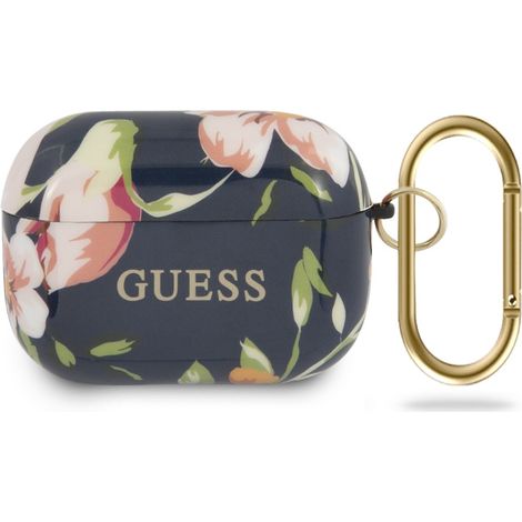 Funda Guess GUACAPTPUBKFL03 para AirPods Pro, color azul/azul, Colección N.º 3 Flower