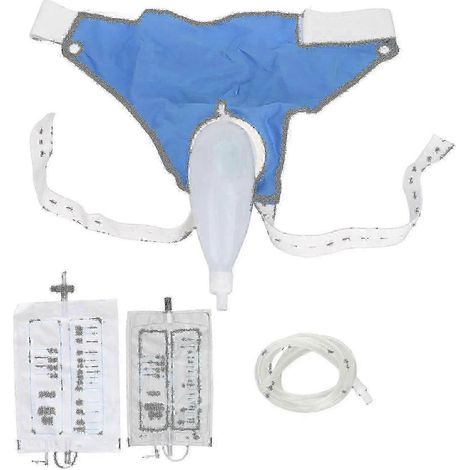 Poche à urine portable avec cathéter, capacité 1000 ml ou 2000 ml, adaptée aux hommes, aux personnes âgées, aux patients souffrant d'incontinence urinaire et aux patients alités. (1/5)