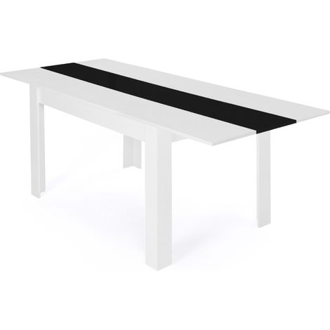 Ausziehbarer Esstisch Rechteck GEORGIA 6-10 Personen weiß und schwarz 140-220 x 90 cm (1/5)