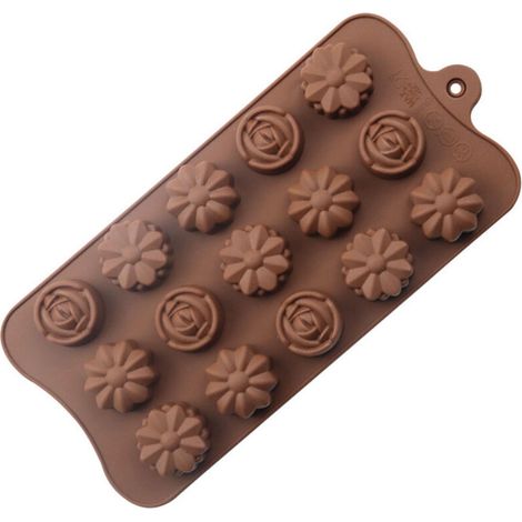 Moule à Chocolat et Bonbons en Silicone Brun - Pour Ganache et Caramels, Moule Souple Alimentaire (1/4)
