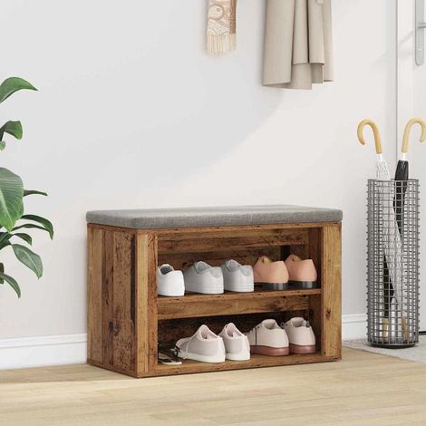Schuhregal mit Regal Altholz 75 x 35 x 45 cm Holzwerkstoff