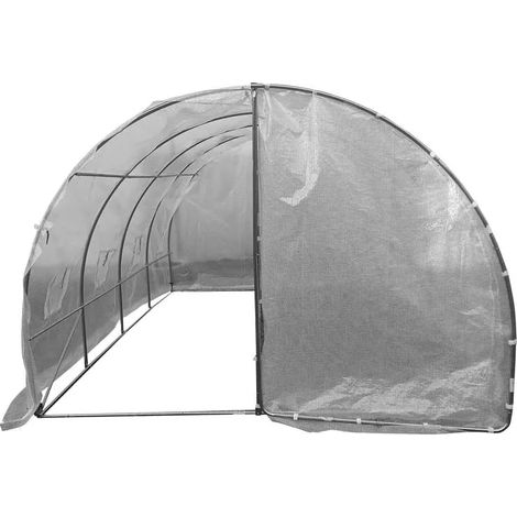 Housse de serre maraîchère 12 m² - Polyéthylène anti-UV 140 g/m² avec 8 fenêtres et 1 porte