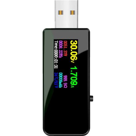 13-in-1 USB-Tester: Strom- und Spannungsanzeige, Farb-LCD-Display, Amperemeter, Wattmeter, digitales DC-Multimeter, Voltmeter, Wattmeter. Hochpräziser, tragbarer USB-Tester. (1/2)