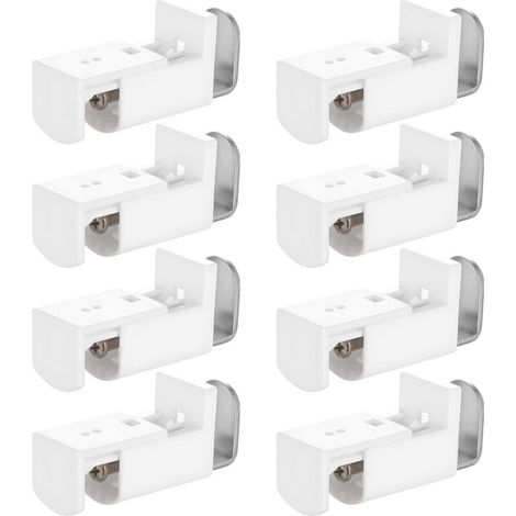 8 Pcs Supports de Serrage pour Store Plissé sans Percage, Supports de Fixation Support Rideau Réglable Métalliques pour plissés à Tension, Stores Plissés Tendus sur Cadre de Fenêtre (1/4)
