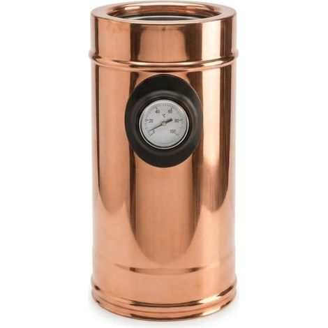 MAKA Modulo Prelievo Fumi e Termometro Doppia Parete Aria Inox Rame Ø 80 mm (esterno 130) (1/5)