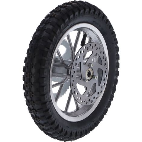 Pneu arrière antidérapant en caoutchouc acier alliage 12,5x2,75 pouces pour moto tout-terrain 47cc 49cc 2 temps (argent) (1/5)