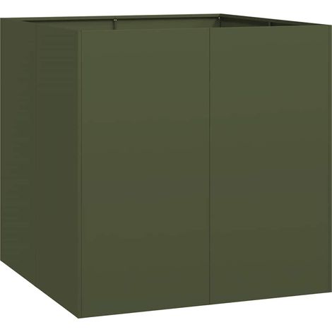 Maison Exclusive - Fioriera Verde Oliva 80x80x80 cm in Acciaio