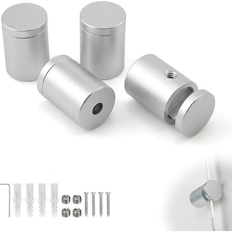 Aluminum Alloy Solid Glass Spacers Style Spacer Side Fixing Without Drilling Wall Mounted Advertising Sign Holder Offices Shops (1/3)
