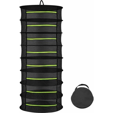 8-lagiges Kräutertrocknergestell, 60 cm hängendes Trocknungsnetz, faltbares Trocknungsnetz für Hydrokulturpflanzen, Fische, Unkraut (1/5)