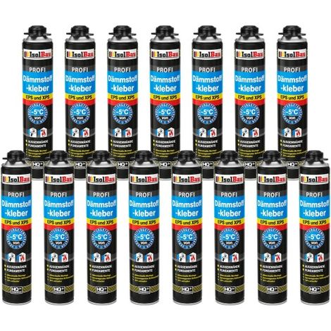 IsolBau Mousse adhésive pour polystyrène XPS EPS Dämmstoffkleber 15 x 750 ml (1/5)