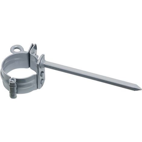 INEFA Rohrschelle mit Schlagstift 110 mm Stahl kunststoffbeschichtet, Dachrinnenzubehör, einfache Montage, Made in Germany - DN85 / 85mm, 1 Stück Grau