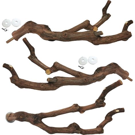 pièces - Perchoir naturel pour perroquet - Vigne sauvage - Meuleuse à ongles - Pour perruches, calopsittes, inséparables (1/4)