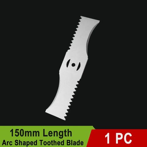 Lame dentée en forme d'arc de 15 cm, compatible avec les tondeuses à gazon, coupe-bordures et autres outils de jardinage à batterie lithium (1 pièce). (1/4)