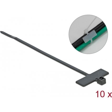 Delock Sujetacables con etiqueta LA 100 x AN 2,5 mm negro 10 piezas