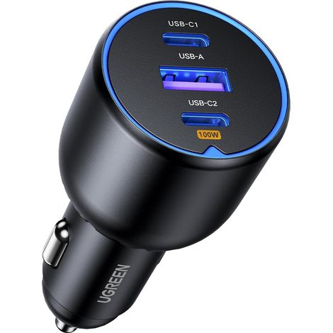 Zigarettenanzünder USB C 130W Auto zubehör Auto Ladegerät 3-Port Auto 12V USB Adapte Schnellladegerät KFZ Ladegerät für MacBook Pro, iPhone 16/16 Pro/16 Pro Max/15/14/13, iPad, Galaxy S24,usw (1/5)