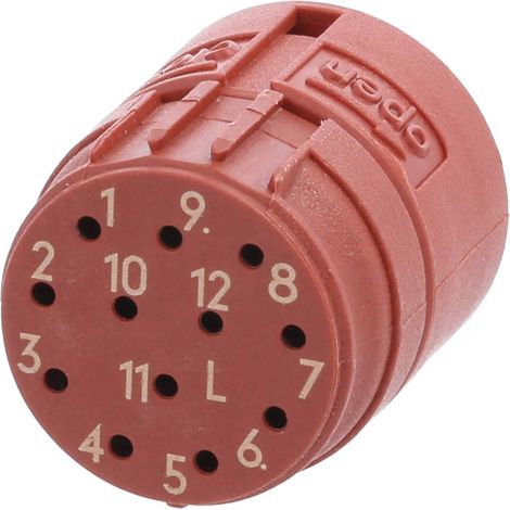 Phoenix Contact M23 RF Crimp-Kontakteinsatz Buchse Crimpanschluss, Polzahl 12-polig 150V, 8A, Farbe rotbraun - 1 Stück (1/3)