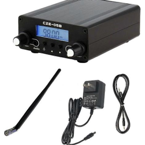PLL-Stereo-FM-Sender, CZE-05B Rundfunkstation, 100/500 mW, Frequenz 76-108 MHz, Verstärker für den Heim- oder Universitätsgebrauch, US-Stecker. (1/5)