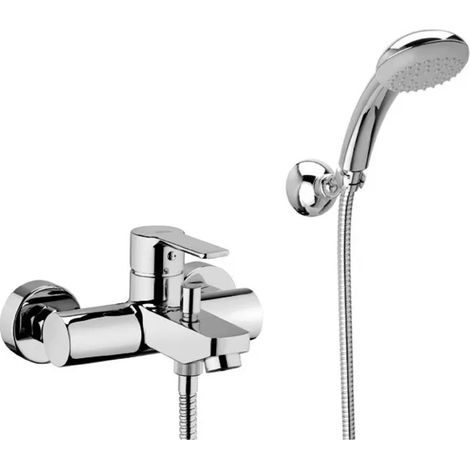 Rubinetto miscelatore monocomando per vasca esterno con doccia serie red  C/attacco duplex e flessibile 150 cm  Rubinetteria paffoni spa