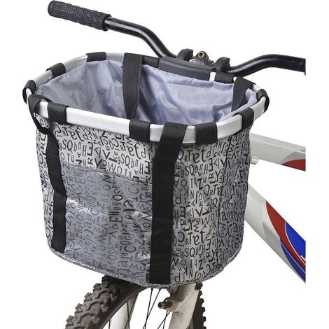 Panier pour avant de vélo amovible en toile, panier de transport pour animal domestique, cadre en alliage d'aluminium (1/5)