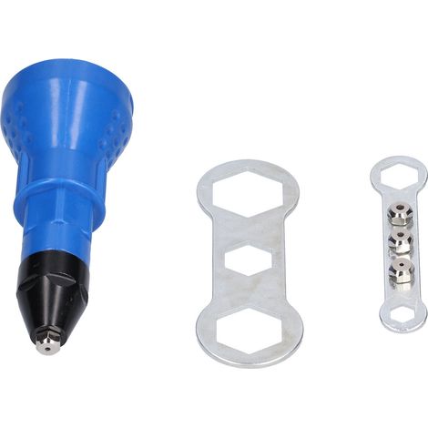 Pince à riveter électrique adaptateur perceuse sans fil, mandrin de rivetage outil électroportatif bleu (1/5)