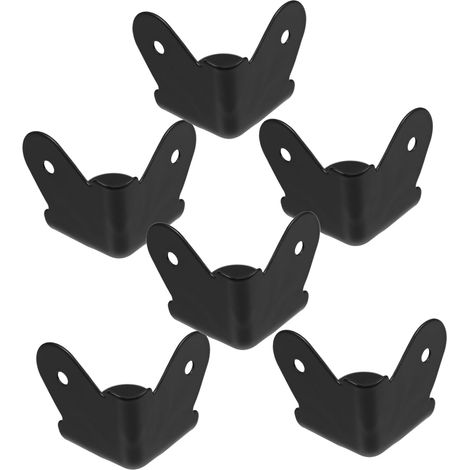 6 protège-coins décoratifs, métal, noir, pour boîtes en bois (1/5)
