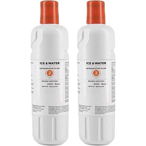 Lot de 2 filtres à eau EDR2RXD1 pour réfrigérateur – Réduction des chlorures et odeurs – Remplacement facile sans outils (1/5)