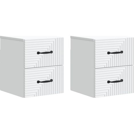 Mesita de Noche de Pared con cajón 2 pcs 34,5 x 33 x 40 cm vidaXL
